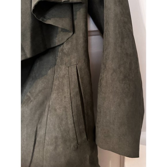 Vivian Hu Green Hi Low Suede Jacket Small - Picture 6 of 6